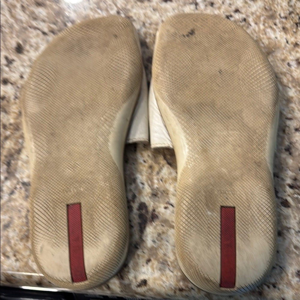 Prada Men’s  Cream Leather Slide Sandals Euro size 42 - Picture 6 of 7